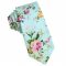 Mint Green with Floral Pattern Men's Skinny Tie