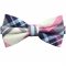 Navy, Light Blue, Pink & White Tartan Plaid Bow Tie
