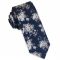 Navy with Dusky & White Floral Pattern Skinny Tie