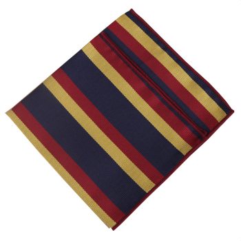 Navy With Red & Yellow Stripes Pocket Square
