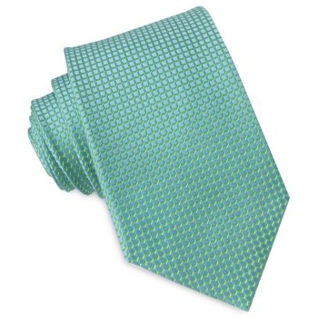 Turquoise With Green & Yellow Squares Mens Tie