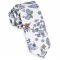 White With Blue, Red & Green Floral Pattern Men's Skinny Tie