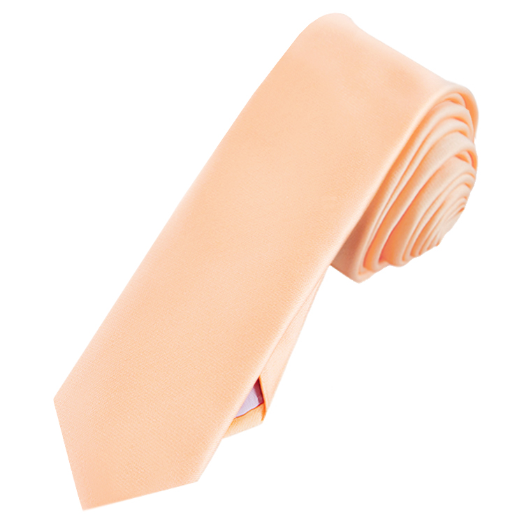 Mens Peach Apricot Skinny Tie