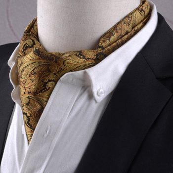 Men’s Black & Gold Paisley Ascot Cravat