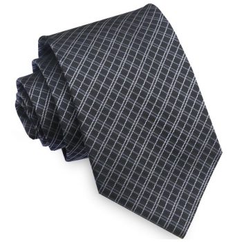 Black & Grey Crosshatch Mens Tie