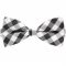 Black, Grey & White Check Bow Tie