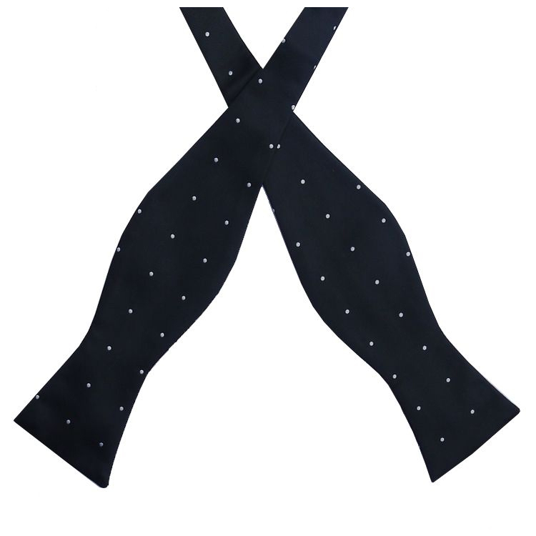Black Pin Dot Self Tie Bow Tie