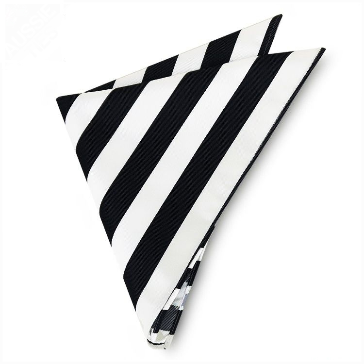 Black & White Striped Pocket Square Handkerchief