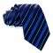 Black with Blue and Light Blue Stripes Mens Necktie