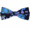 Black with Blue & Purple Floral Pattern Bow Tie