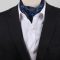 Men's Black With Blue Swirl Design Ascot Cravat