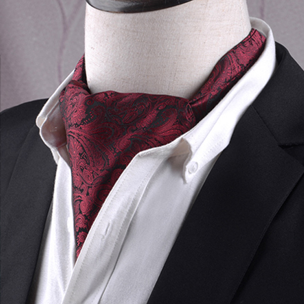 Black & Red Paisley Ascot Cravat
