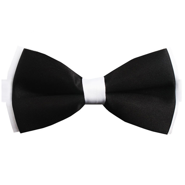 Black with White Black Bow Tie