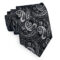 Black with White Floral Paisley Pattern Mens Tie
