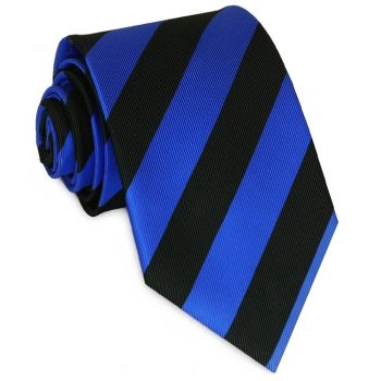 Blue & Black Stripes Mens Sports Tie