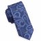 Blue and Yellow Paisley Mens Skinny Necktie