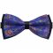 Blue with Gold and Red Floral Design Bow Tie