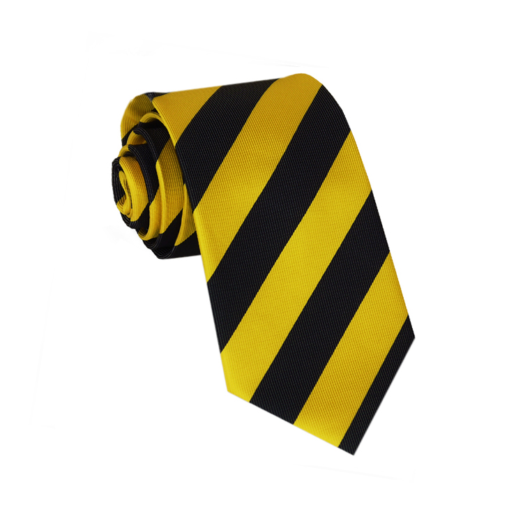 Boys Yellow & Black Stripes Sports Tie