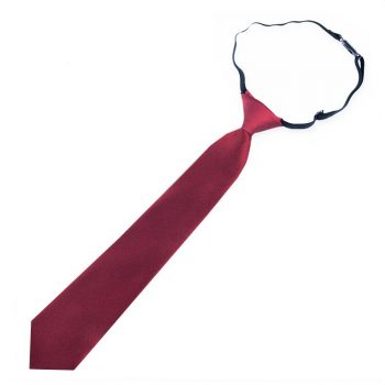 Boys Burgundy Red Pre-Tied Elastic Tie