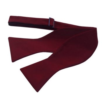 Burgundy Red Self Tie Bow Tie