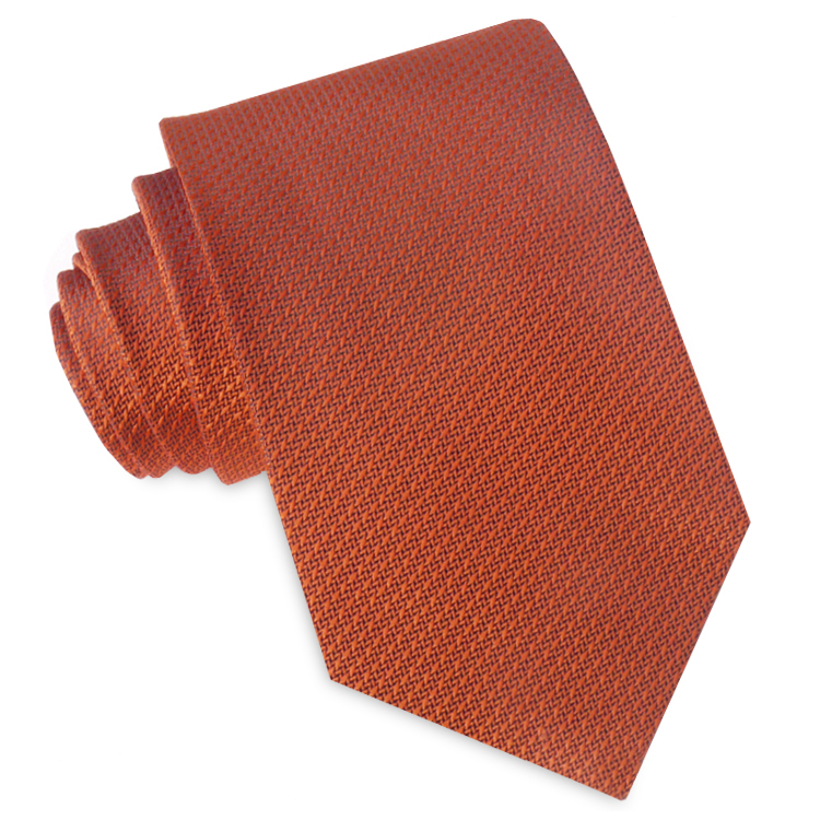Burnt Orange Woven Texture Mens Tie