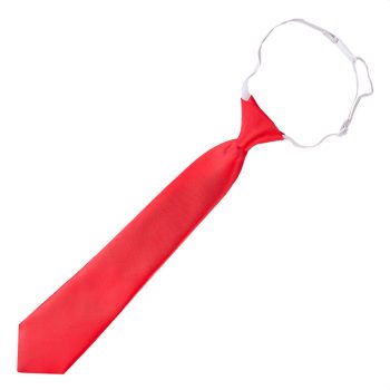 Boys Cherry Red Pre-Tied Elastic Tie