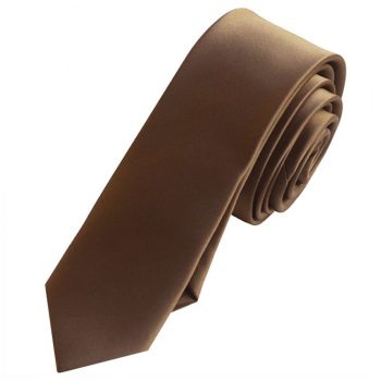 Mens Chocolate Brown Skinny Tie
