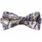 Cream with Blue Floral Paisley Bow Tie