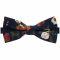 Dark Blue With Roses Floral Pattern Bow Tie