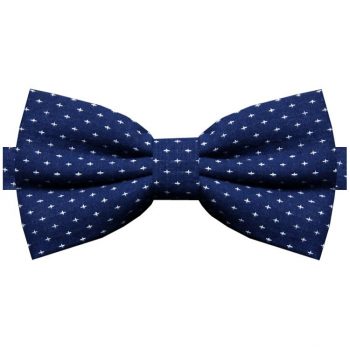 Navy With White Crosses Bow Tie