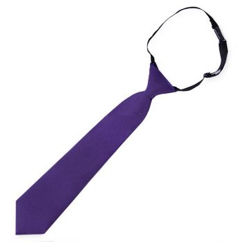 Boys Dark Purple Pre-Tied Elastic Tie