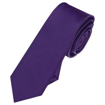 Mens Dark Purple Skinny Tie