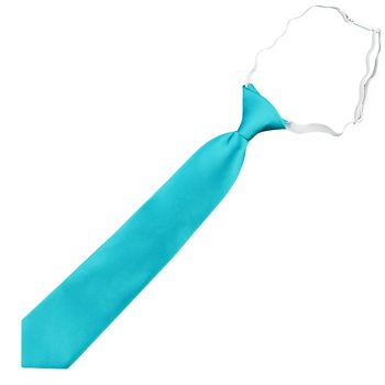Dark Turquoise Aqua Junior Boys Elasticated Tie