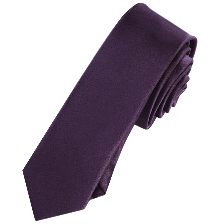 Mens Grape Eggplant Purple Skinny Tie