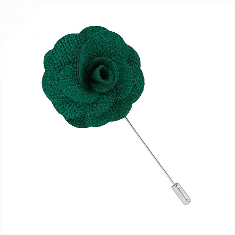 Emerald Green Floral Lapel Pin
