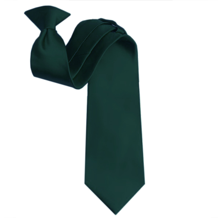 Mens Forest Green Clip On Tie