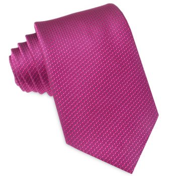 Magenta Cerise Pink Woven Texture Mens Tie