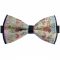 Gold with Multicoloured Floral Design Bow Tie