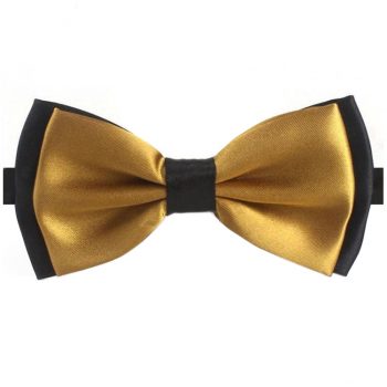 Gold With Black Back Bow Tie