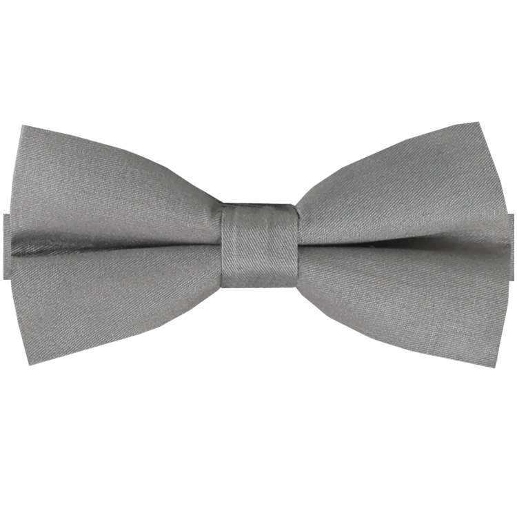 Gun Metal Grey Cotton Men's Bow Tie
