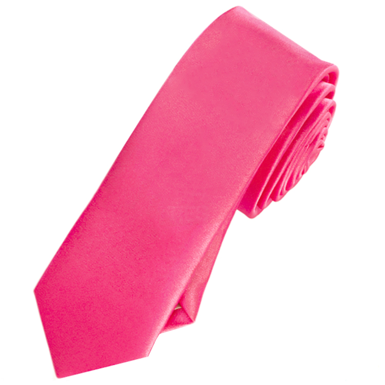 Mens Bright Hot Pink Skinny Tie