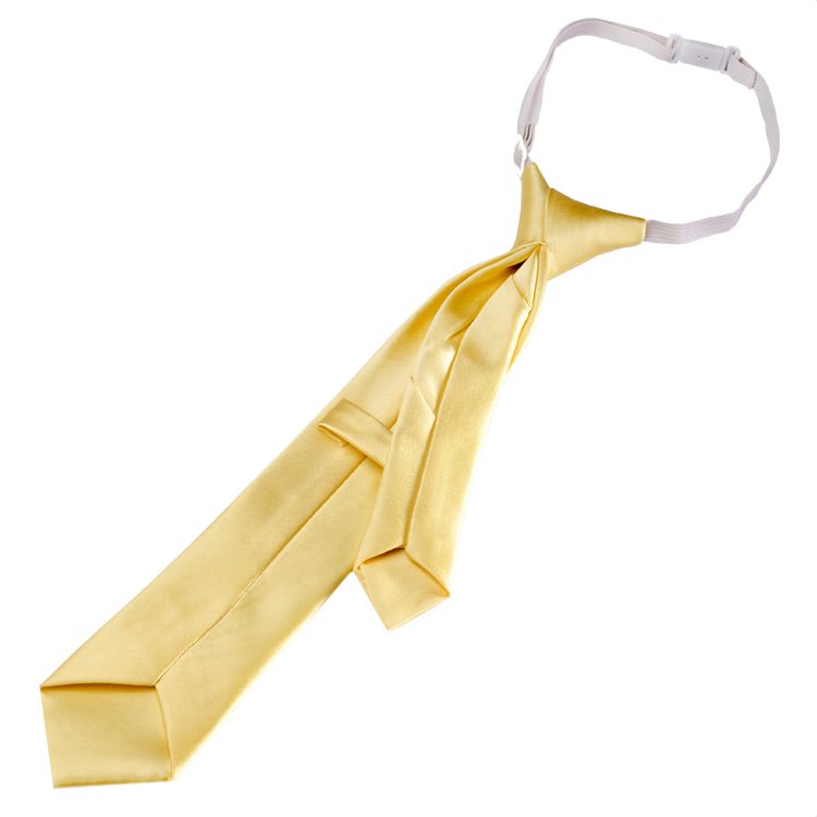 Light Gold Yellow Junior Boys Elasticated Tie