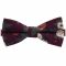 Maroon with Red & White Floral Pattern Bow Tie