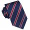 Midnight Blue Scarlet And White Stripes Mens Tie
