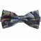 Navy Blue & Gold Paisley Bow Tie