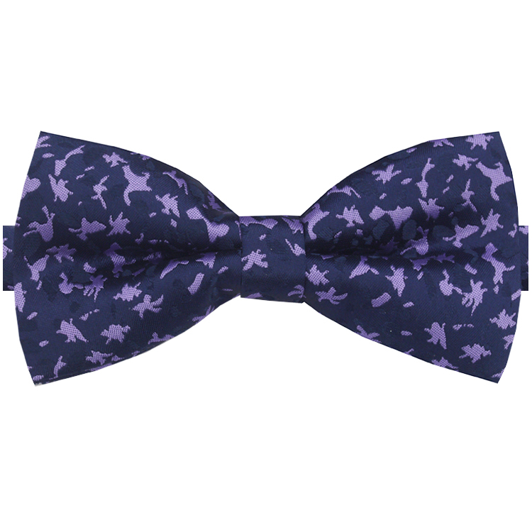 Navy with purple brocade bow tie