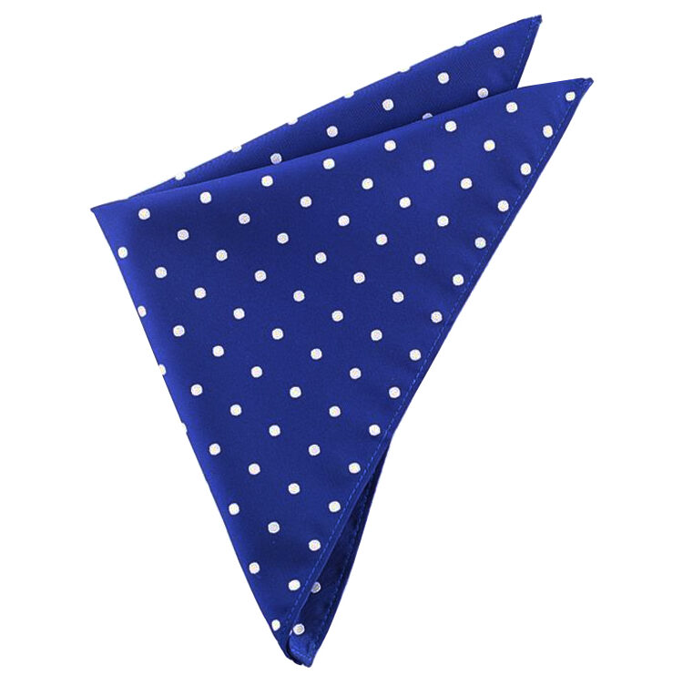 Navy Blue with White Polka Dots Pocket Square
