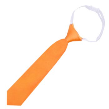 Boys Orange Pre-Tied Elastic Tie