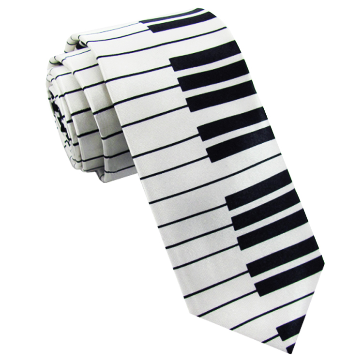 Piano Keys Mens Slim Skinny Tie