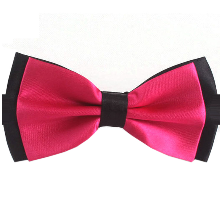 Pink with Black Black Bow Tie